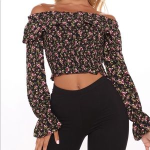 Fashion Nova Off the Shoulder Floral Top